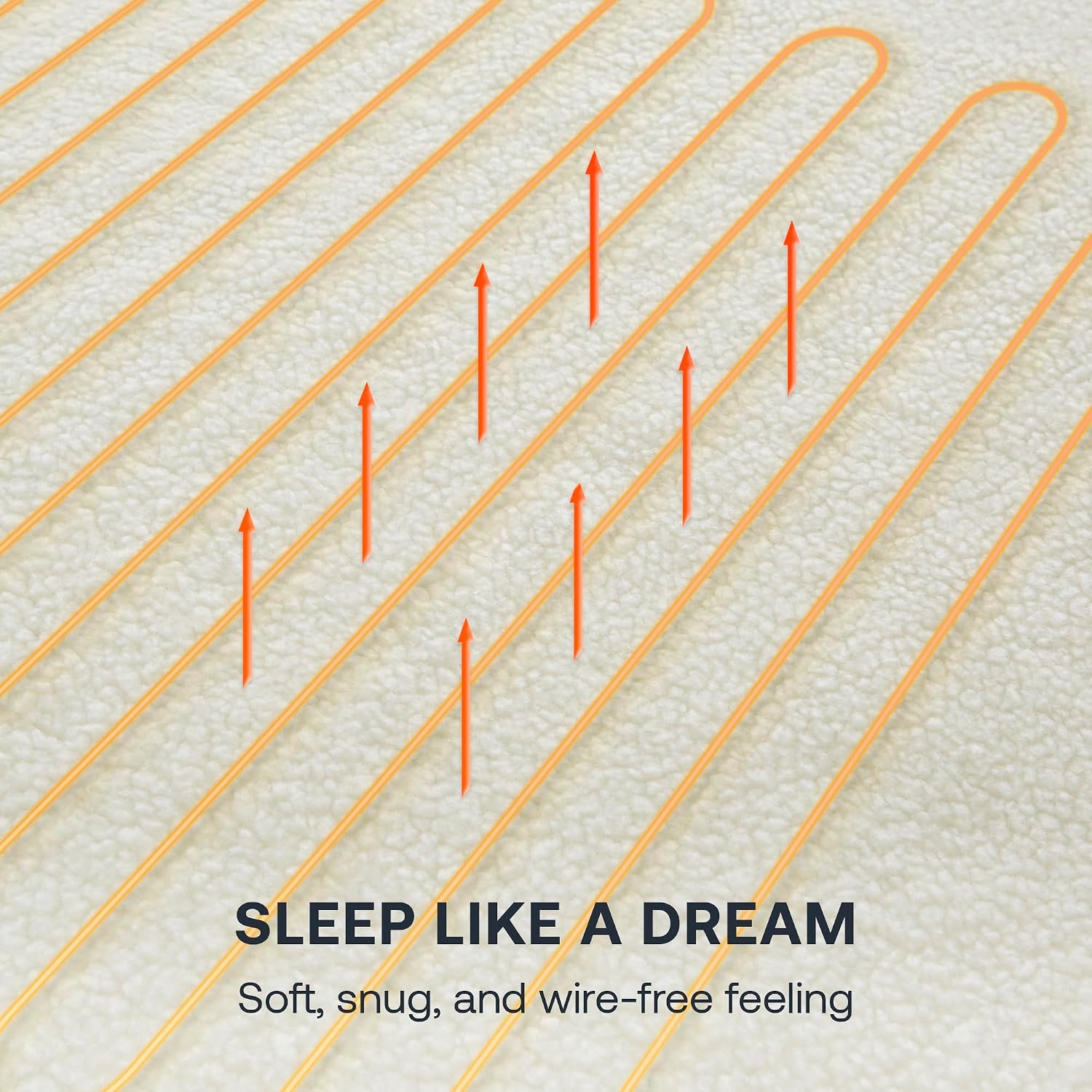 Ultra-thin heating wires inside the soft fleece under blanket