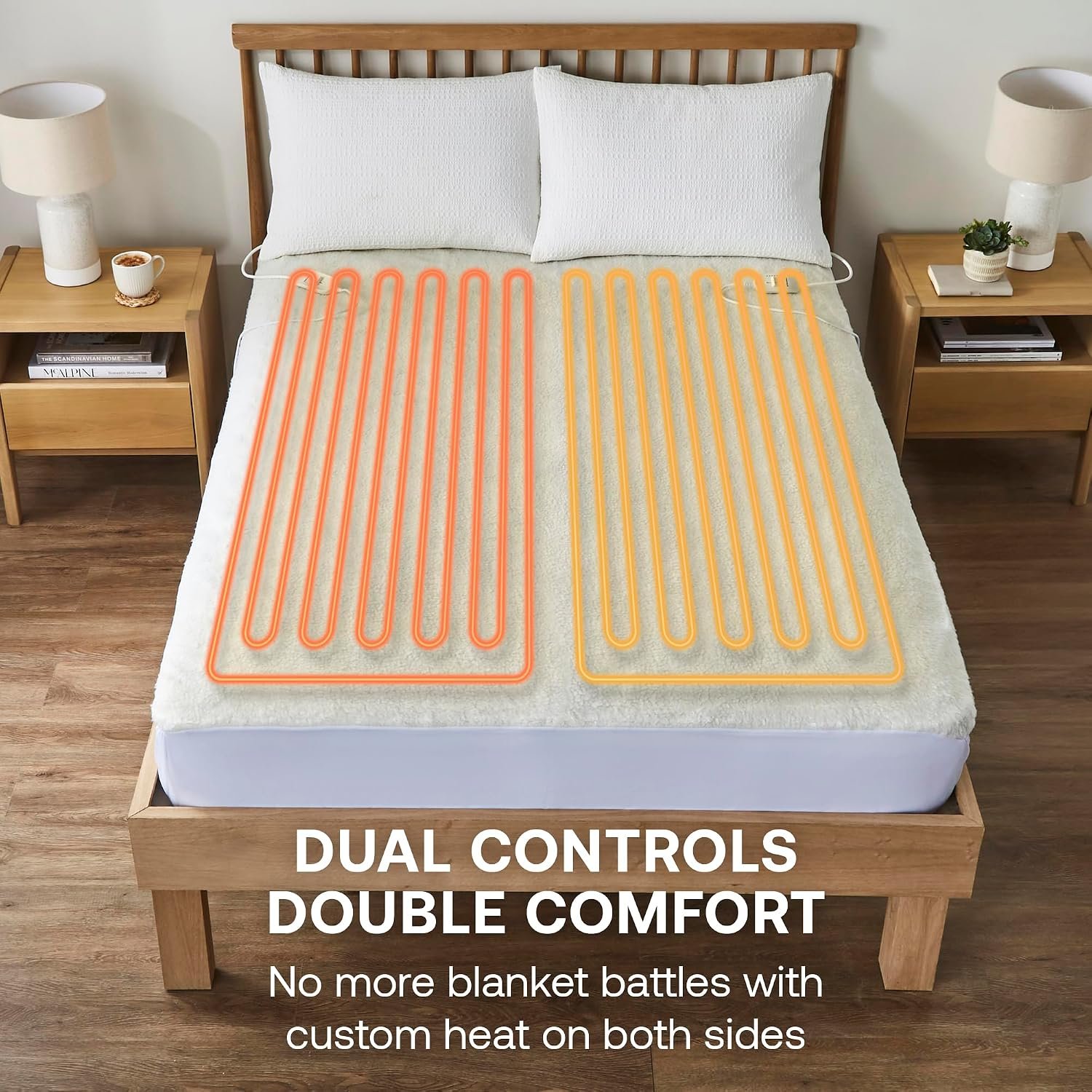 Dual control heat zones on the Dimplex Super King electric under blanket